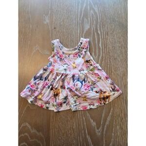 Bums and rose baby girl bamboo tank top 6-9 mos